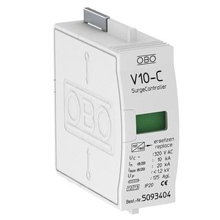 OBO V10-C/0-280 : Module thay thế chống sét 1P 20kA  trước những thiết bị đầu cuốimax, 280V