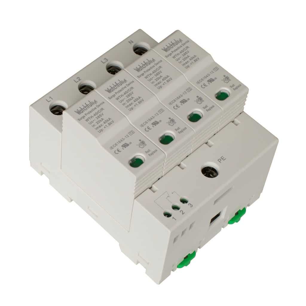 Chống sét cho thiết bị điện tử – Giải pháp bảo vệ an toàn và bền vững 2 Cắt Sét 3 Pha Watchfuleye WTH-20/D/3P+NPE