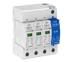 V20-C3+NPE-380 ( Chống xung lan truyền ( xung 8/20 ) trên đường nguồn cho tủ nhắn