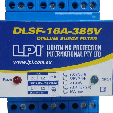 DLSF-16A-385V Thiết bị cắt lọc sét 01 pha dòng tải 16A, dòng sét 25kA, lắp nối tiếp với CB.