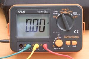 đồng hồ đo điện trở đất Vici 4105a, dây, kẹp