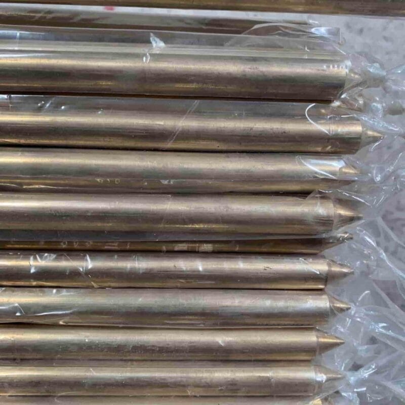 Cọc tiếp địa đồng D14 dài 2.4 mét dùng cho hệ thống chống sét tiếp địa
